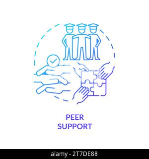 Gradient line icon peer support concept Stock Vector