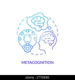 Gradient line icon metacognition concept Stock Vector