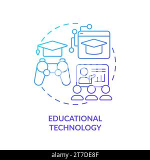 Gradient line icon educational technology concept Stock Vector