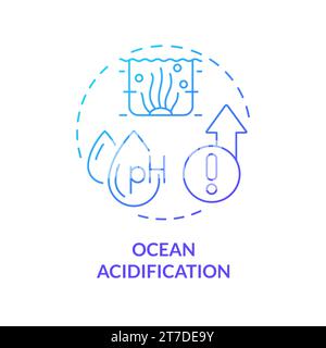 Gradient thin line icon ocean acidification concept Stock Vector