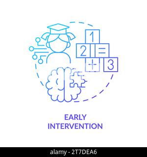 Gradient line icon early intervention concept Stock Vector
