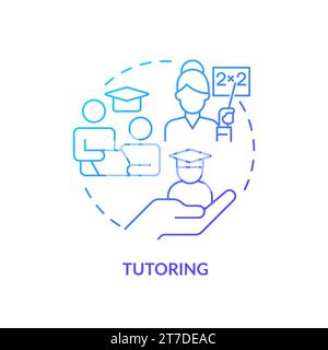 Gradient line icon tutoring concept Stock Vector