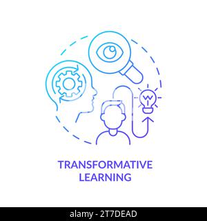 Gradient line icon transformative learning concept Stock Vector