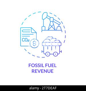 Gradient thin line icon fossil fuel revenue concept Stock Vector