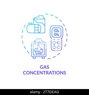 Gradient thin line icon gas concentrations concept Stock Vector