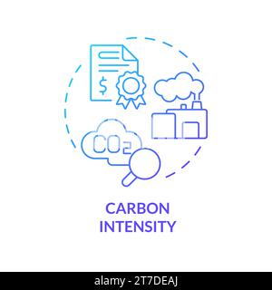 Gradient thin line icon carbon intensity concept Stock Vector