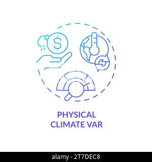 Gradient thin line icon physical climate VaR concept Stock Vector