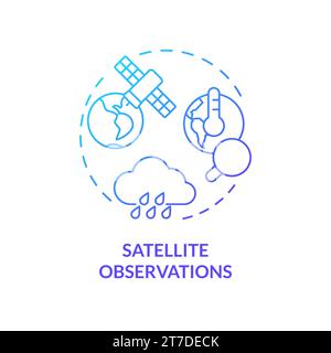 Gradient thin line icon satellite observations concept Stock Vector