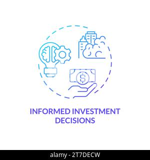 Gradient line icon informed investment decisions concept Stock Vector