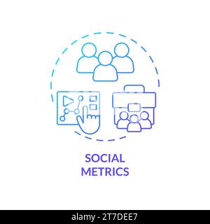 Gradient thin line icon social metrics concept Stock Vector