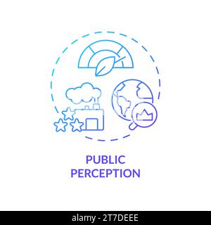 Gradient thin line icon public perception concept Stock Vector