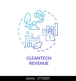 Gradient thin line icon cleantech revenue concept Stock Vector