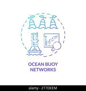Gradient thin line icon ocean buoy networks concept Stock Vector
