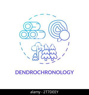 Gradient thin line icon dendrochronology concept Stock Vector