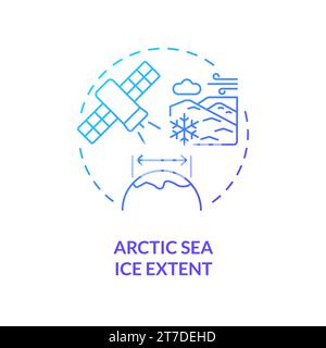 Gradient thin line icon arctic sea ice extent concept Stock Vector