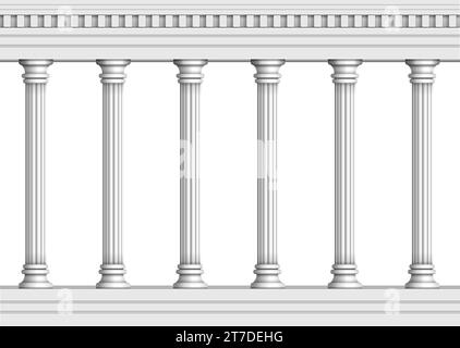 Classic marble pillars background illustration (repeatable) Stock Vector