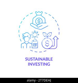 Gradient thin line icon sustainable investing concept Stock Vector