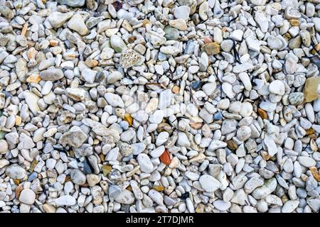 A pebbled beach in Corfu, Greece Stock Photo