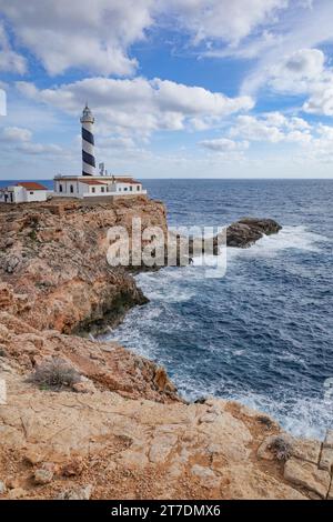 Mallorca, Spain - Oct 22, 2023: Far de Cala Figuera Lighthouse on the island of Mallorca Stock Photo