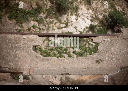 View of the old walkway from the new Caminito del Rey walkway Stock Photo