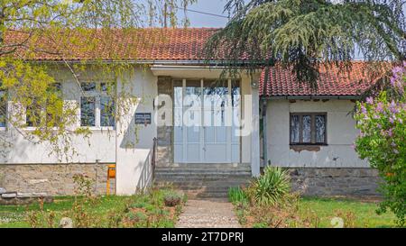 Sopot, Serbia - April 13, 2020: Entrance to Primary School Jelica Milovanovic Building in Village Tresije Nemenikuce. Stock Photo