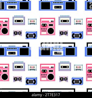 Classic 80s and 90s vector seamless pattern Stock Vector