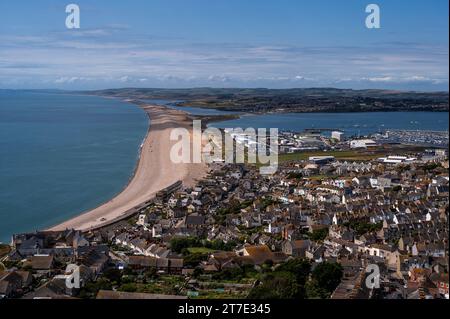 Chesil Beach and Fortuneswell in Dorset in England Stock Photo