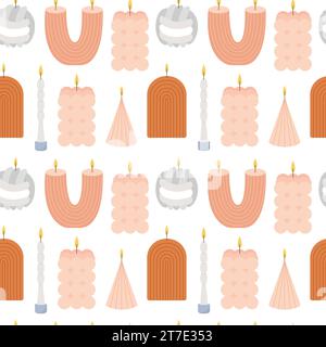 Trendy candles seamless pattern Stock Vector