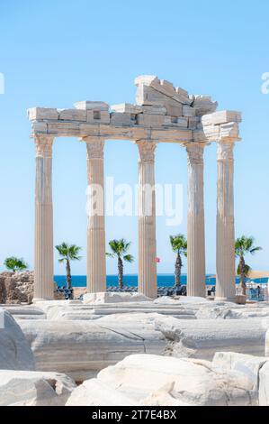 The ancient Roman ruins of the temple of Apollo in Side, Turkey. Stock Photo