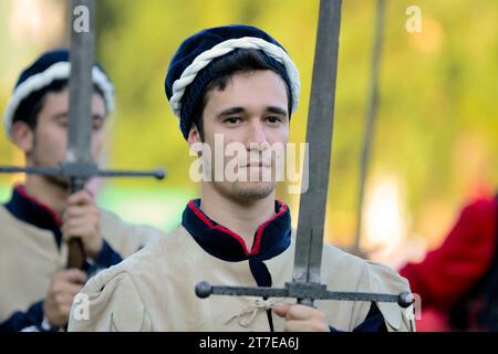 Palio of the Third Parties. The Fortress of Città Della Pieve. Umbria. Italy Stock Photo