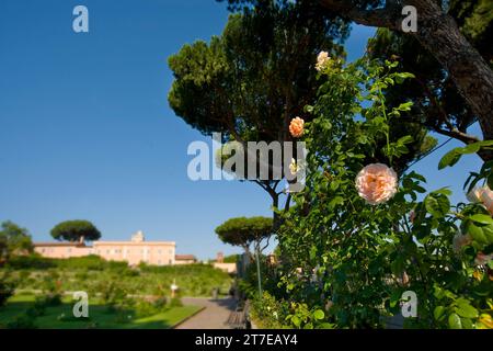 Municipal Rose Garden of Rome. Ancient Site of the Jewish Cemetery. Rome. Lazio. Italy Stock Photo