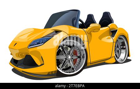 Cartoon sport car isolated on white background. Available EPS-10 format separated by groups and layers with transparency effects for one-click recolou Stock Vector
