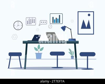 Office Vectors Illustration design, office cabinet., school, chairs, bookcase, cartoon , vectors Illustration design, Stock Vector