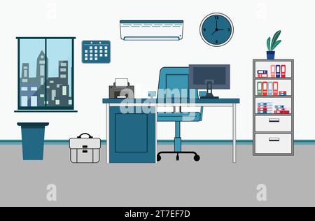 Office Vectors Illustration design, office cabinet., school, chairs, bookcase, cartoon , vectors Illustration design, Stock Vector