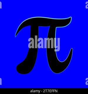 Vector isolated illustration of pi math sign with neon effect. International pi day. Stock Vector