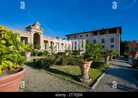 Villa Caruso of Bellosguardo. Sign Plate. Tuscany. Italy Stock Photo
