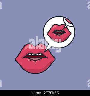 Repeated mouth with speech bubble vector illustration for International Mother Language Day on February 21 Stock Vector
