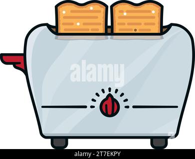 Retro chrome toaster isolated vector illustration for National Toast Day on February 29 Stock Vector