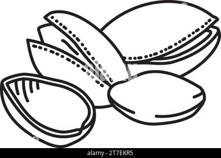 Pistachio nuts vector line icon for national Pistachio Day on February 26 Stock Vector