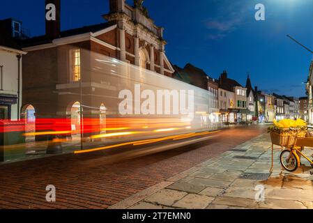 North Street in the centre of Chichester, West Sussex, UK,  at night Stock Photo