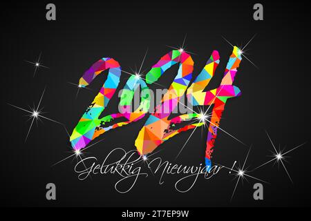 2024 - happy new year - best wishes 2024 background Stock Vector