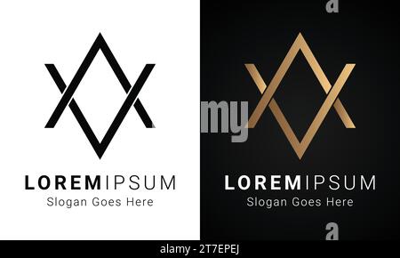 Luxury Initial VA or AV Monogram Text Letter Logo Design Stock Vector