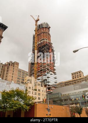 Building under construction in Manhattan, New York, USA. Stock Photo