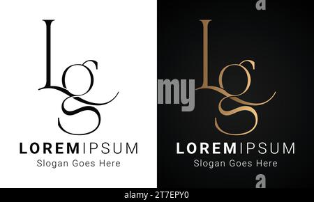 Luxury Initial GL or LG Monogram Text Letter Logo Design Stock Vector