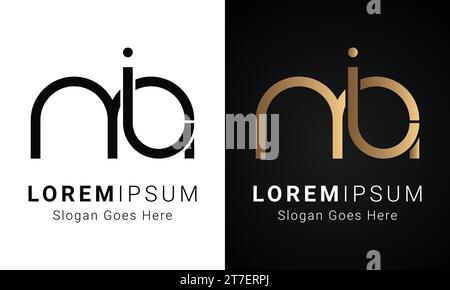 Luxury Initial MJ or JM Monogram Text Letter Logo Design Stock Vector