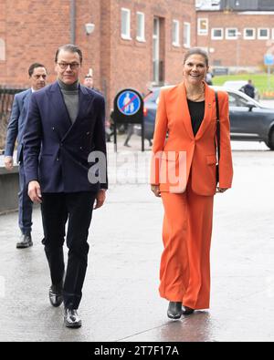 STOCKHOLM, SWEDEN 20231115Crown Princess Victoria and Prince Daniel arrive at Aula Medica, Karolinska Institute ti taje part in Generation Pep's 'Pep Stock Photo