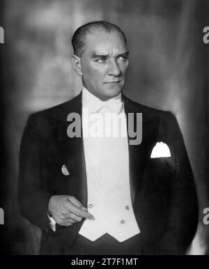 Mustafa Kemal Ataturk. Portrait of the former president of Turkey and founder of the Turkish Republic,  Mustafa Kemal Atatürk or Mustafa Kemal Pasha (c. 1881-1938), 1932 Stock Photo