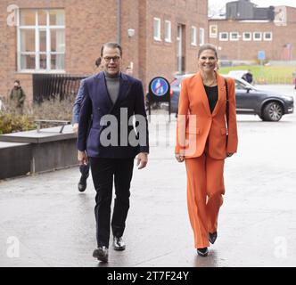 STOCKHOLM, SWEDEN 20231115Crown Princess Victoria and Prince Daniel arrive at Aula Medica, Karolinska Institute ti taje part in Generation Pep's 'Pep Stock Photo