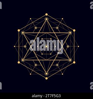 Alchemy symbol, myth and meditation pentagram. Vector tribal geometric ...