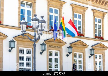 Hôtel de Ville (Town Hall), Place Guillaume II (King William II Square), Ville Haute, City of Luxembourg, Luxembourg Stock Photo